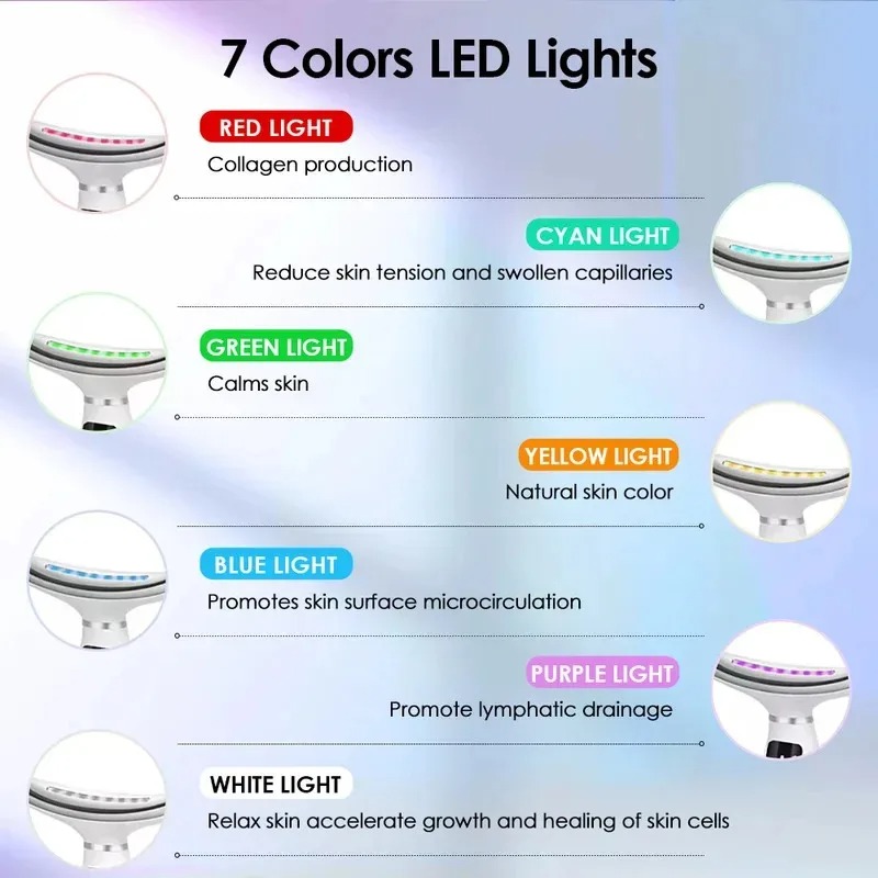 목 얼굴 리프팅 마사지기 7색 LED 광선 치료 피부  - Photon Light Therapy Device Skin 리뷰 및 가격