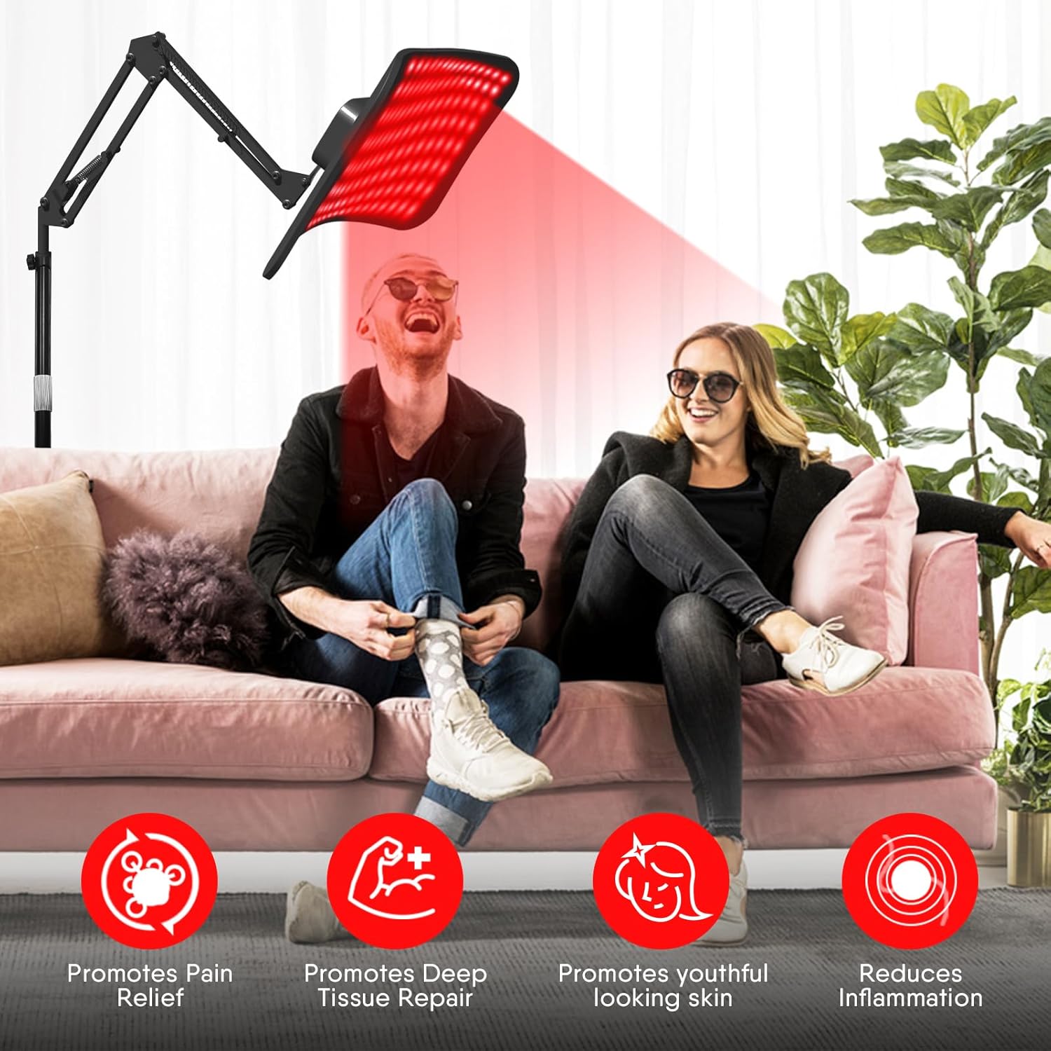 조절식 스탠드가 있는 적색광 치료 패널, 피부 건강 및 - Red Light Therapy Panel 660 850 리뷰 및 가격