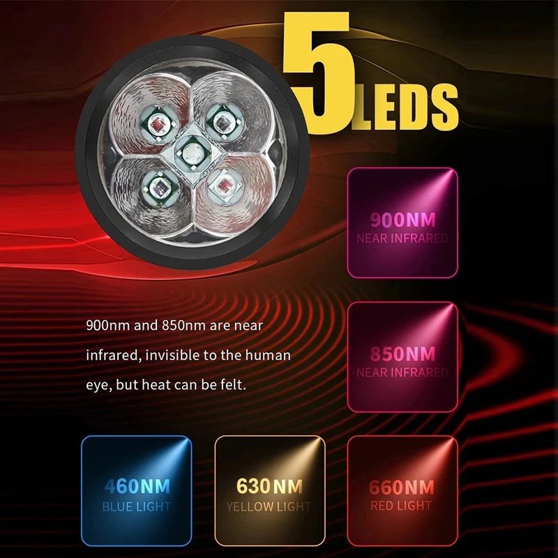 새로운 휴대용 LED 손전등, 630nm, 660nm, - Red Light Therapy Torch 660Nm 리뷰 및 가격