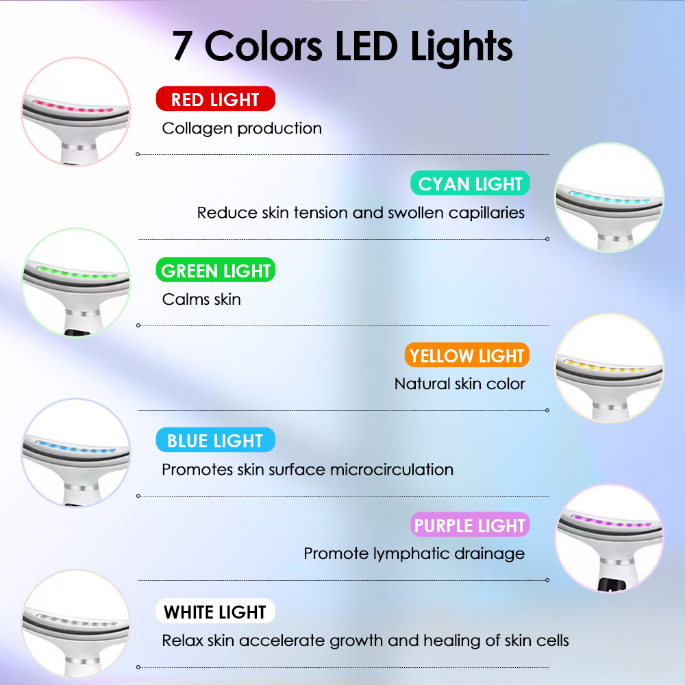 목 얼굴 리프팅 마사지 7 색 빛 LED 광자 치료 피 - Photon Light Therapy Device Skin 리뷰 및 가격