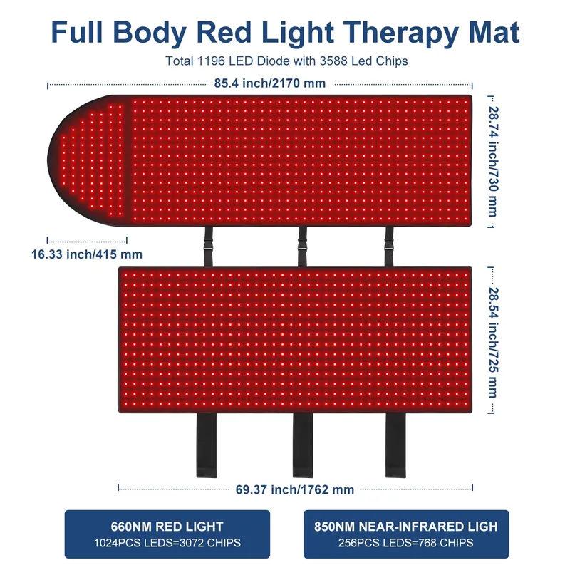 EMF 없는 맞춤형 로고 전신 라이트 LED 매트 레드 - Led Light Therapy Bed Full Body 리뷰 및 가격